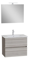 69801- Vitra Mia Plus Square Banyo Dolabı Seti 80cm İki Çekmeceli Lavabo Dolabı Düz Ayna, Cordoba