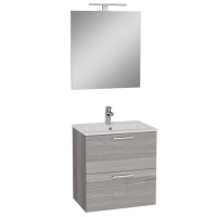 75103-Vitra Mia Aynalı Aydınlatmalı Dolap Seti - 2 Çekmeceli 60 cm- Cordoba