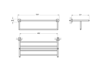 A44108-Vitra Base 200 Krom Havlu Rafı