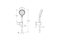 A45907 - Vitra Base R 1F 100mm El Duşu, Krom
