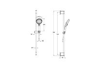 A45908 - Artema Base R 100mm 3F Sürgülü El Duşu, Krom