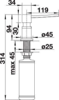 525810-Blanco Ankanstre Sıvı Sabunluk Lato - Anthracite / Krom
