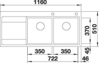 521665-Blanco Divon Paslanmaz Çelik Eviye - II 8   S - IF Sol Damlalıklı