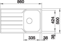 523030-Blanco Paslanmaz Çelik Eviye Lemis 45 S - IF
