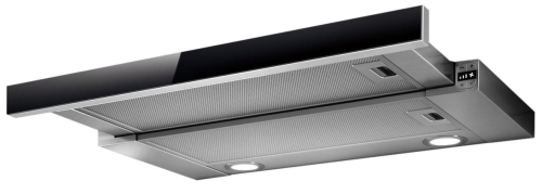 Elica Elite 26 IX/A/90/VT - Stainless Steel + Black Glass - Telescopic