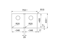 125.0686.733-Franke Fragranit Evye Maris MRG 120-35-35 Stone Grey 2 Gözlü Damlalıksız