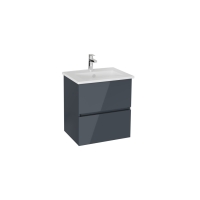 Mia 69729 - Vitra Mia Plus Square 60cm 2 Çekmeceli  Lavabo Dolabı, Parlak Antrasit