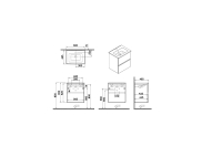Mia 69729 - Vitra Mia Plus Square 60cm 2 Çekmeceli  Lavabo Dolabı, Parlak Antrasit