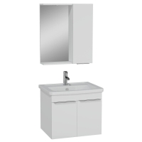 QUADRUM BANYO DOLABI SETİ  KAPAKLI 65CM PARLAK BEYAZ