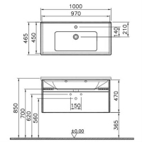 S50+ LAVABO DOL.100CM ALTIN KİRAZ