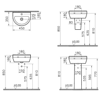 S50 LAVABO 45CM BEYAZ
