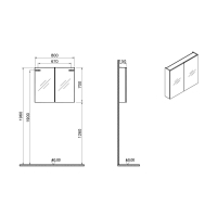 Vitra Arkitekt Dolaplı Ayna - 80 cm - Krom