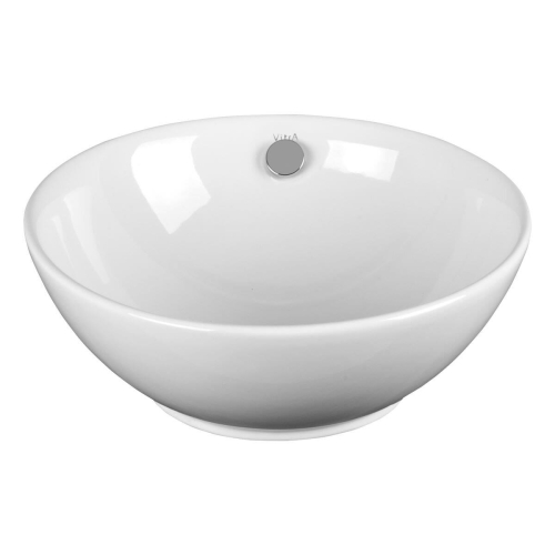 Vitra Geo Çanak Lavabo - Yuvarlak 45x43 cm Armatür Deliksiz, Su Taşma Deliksiz - Beyaz