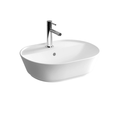 Vitra Geo Çanak Lavabo - Oval 55x43 cm Tek Armatür Deliklli Su Taşma Delikli - Beyaz