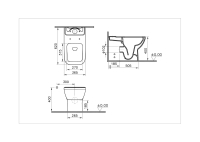 Vitra İntegra Square Takım Klozet - Rim-ex Duvara Tam Dayalı 62 cm Taharet Borulu - Beyaz