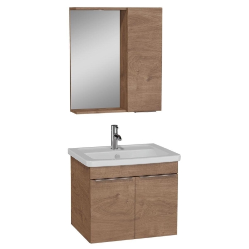 Vitra Quadrum Banyo Dolabı Seti - Kapaklı 65 cm - Altın Meşe