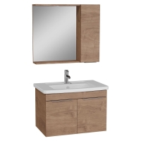 Vitra Quadrum Banyo Dolabı Seti - Kapaklı 80 cm - Altın Meşe