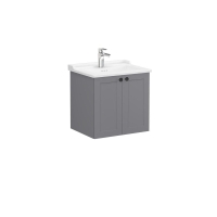 68703-Vitra Root Classic Lavabo Dolabı kapaklı 60cm Mat Gri