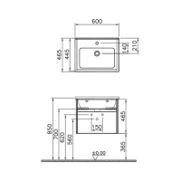 54735-Vitra S50+ Lavabo Dolabı 60 cm +5407 Altın Kiraz