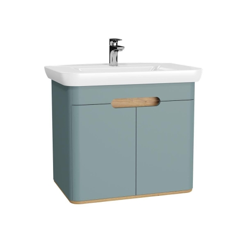 Vitra Sento Lavabo Dolabı - 80 cm Kapaklı Etajer Ayaksız - Mat Fiyord  Yeşili