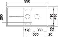 519118-Blanco Silgranit Eviye Metra 6 S -F - Kaya Gri