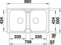 523039-Blanco Paslanmaz Çelik Eviye Lemis 8 - IF