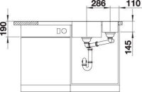 524662-Blanco Sigranit Axia Sağ Damlalıklı - III 6 S Cam Kesme Tahtalı - Kahve