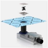 47H002600000PB03-Hüppe - Master X Yalıtımlı Noktasal Su Gideri Yandan - 10x10 Parlak Bakır