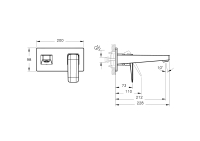 A4273874 - Artema Root Square Ankastre Lavabo Bataryası Sıva Üstü - Soft Altın