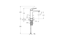 A43722 - Artema Minimax Square Lavabo Bataryası Large, Krom