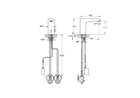 A47128-Artema Root Square Temassız Lavabo Bataryası - Elektrikli - Krom