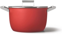 Smeg Cookware 50-S Style Kırmızı Tencere Cam Kapaklı 26 cm